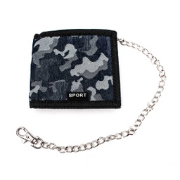 [DH2302-WLBL] CARTERA SPORT C/CADENA TELA CAMO AZUL