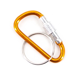 [09837-GD] MOSQUETON SEGURO LLAVERO 5CM DORADO