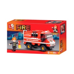 [M38-B0276] MUÑECO SLUBAN BOMBERO FIRE 133 PCS 413145 ROJO