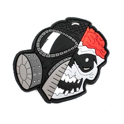 [V4441307450] PARCHE PVC 3D CALAVERA MASCARA NEGRO-GRIS