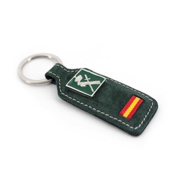 [131340] LLAVERO CUERO ESPAÑA GUARDIA CIVIL CHAPA RECTANGULAR VERDE