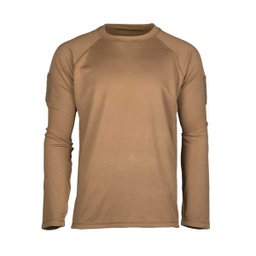 CAMISETA TACTICA MILTEC QUICK DRY M/LARGA VELCRO TAN
