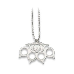 [09899] COLGANTE PUÑO AMERICANO PUNTAS ALBAINOX PLATA