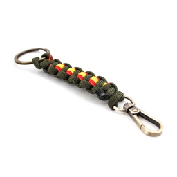 [111395-OD] LLAVERO PARACORD CON MOSQUETON BANDERA ESPAÑA VERDE