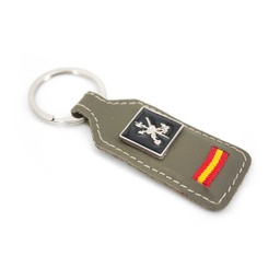 [131341] LLAVERO CUERO ESPAÑA LEGION CHAPA RECTANGULAR VERDE