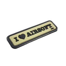 [V4441304079] PARCHE PVC 3D I LOVE AIRSOFT VERDE