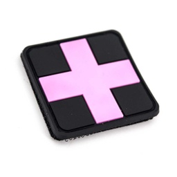 [V4441305279] PARCHE PVC MEDICO NEGRO-ROSA