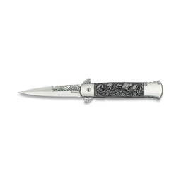 [18283] NAVAJA ALBAINOX CALAVERAS 9.4CM NEGRO/PLATA