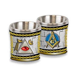 [39152] VASO CHUPITO RESINA MASONES OJO TRIANGULO AMARILLO