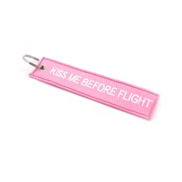 [V2513051564] LLAVERO CINTA RECTANGULAR KISS ME BEFORE ROSA