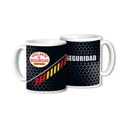 [39315] TAZA CERAMICA VIGILANTE DE SEGURIDAD NEGRA