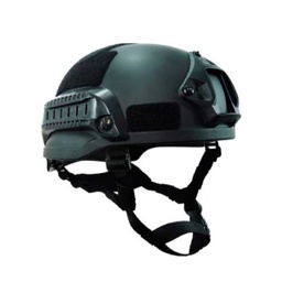 [GTSM-BK] CASCO BALISTICO NIJ IIIA MICH CON RAILES Y FRONTAL NEGRO