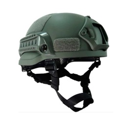 [GTSM-OD] CASCO BALISTICO NIJ IIIA MICH CON RAILES Y FRONTAL VERDE