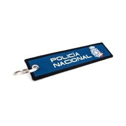 [250435] LLAVERO CINTA RECTANGULAR POLICIA NACIONAL AZUL-NEGRO