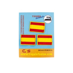 [181000] PARCHE BANDERA ESPAÑA BORDADO PEQ. 3PCS LISO
