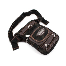[HF002] BOLSO PIERNA BOXIN CANVAS BOLSILLO ARRIBA NEGRO