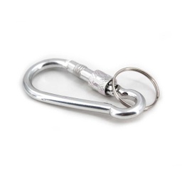 [09837-PL] MOSQUETON SEGURO LLAVERO 5CM PLATA