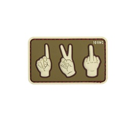 [V4441305158] PARCHE PVC 3D DEDO 1 2 FUCK YOU TAN