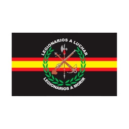 [DB-5297] BANDERA LEGIONARIOS A LUCHAR RASO 90X150 NEGRA ESPAÑA