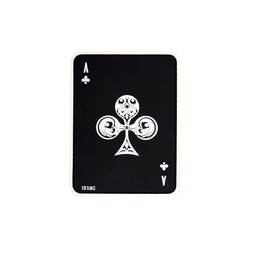 [V4441305095] PARCHE PVC 3D CARTA AS TREBOL NEGRO-BLANCO