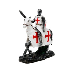 [39459] FIGURA TEMPLARIO CABALLO GRANDE BLANCA