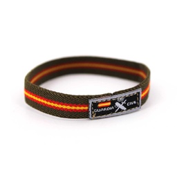 [2108534-GC] PULSERA ELASTICA GUARDIA CIVIL ESTRECHA VERDE