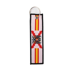 [DB-2587] LLAVERO CINTA RECTANGULAR BORGOÑA AGUILA BLANCO