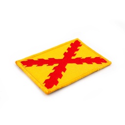 [301012-AM] PARCHE BORGOÑA BORDADO C/VELCRO GR. AMARILLO-ROJO