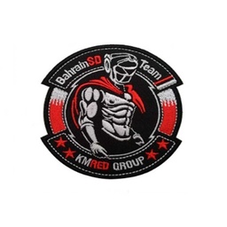 [CZ0991] PARCHE BORDADO LUCHADOR BAHARAIN TEAM NEGRO-BLANCO