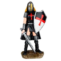 [39537] FIGURA TEMPLARIA ESPADA Y ESCUDO 8 CM NEGRA