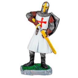 [39513] FIGURA TEMPLARIO ESPADA DESENFUNDA BLANCO