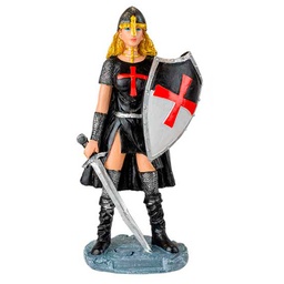 [39539] FIGURA TEMPLARIA ESPADA Y ESCUDO 18 CM NEGRA