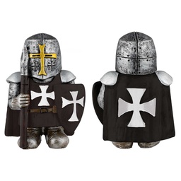 [39447] FIGURA RESINA TEMPLARIO CASCO Y LANZA GRIS-AMARILLO