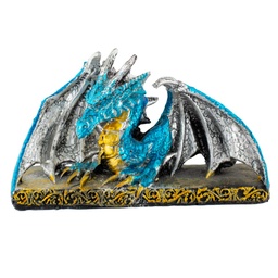 [39559] FIGURA RESINA DRAGON 15 X 9 CM AZUL