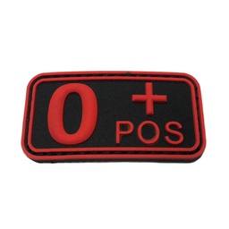 [IW-08261-RD] PARCHE IMMORTAL PVC GRUPO SANGUINEO 0 POSITIVO NEGRO-ROJO