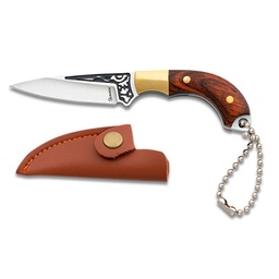 [32711] CUCHILLO ALBAINOX MINI MADERA 9.2CM C/FUNDA