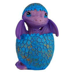 [39593] FIGURA RESINA DRAGON BEBE HUEVO 7.7 CM AZUL