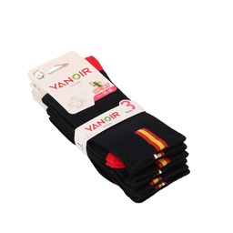[T175-6] CALCETIN YANOIR BANDERA ESPAÑA 35/40 3PCS NEGRO