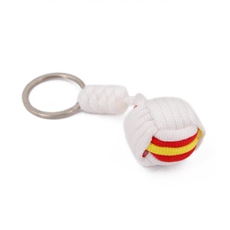 [111605-BLANCO] LLAVERO BOLA GR. PARACORD BANDERA ESPAÑA BLANCO