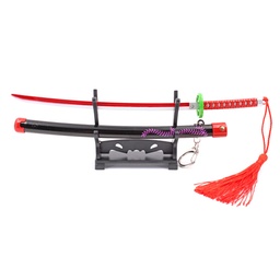 [BH-1162] KATANA MINI LLAVERO 1162 DMSY 22 CM NEGRA/ROJA