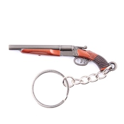 [BH-1523] LLAVERO ESCOPETA RECORTADA 7 CM PLATA/MARRON