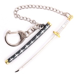 [BH-1186] LLAVERO KATANA 1186 OPC 9 CM NEGRO/BLANCO