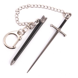 [BH-1210] LLAVERO ESPADA 1210 GOT 9 CM PLATA/NEGRO