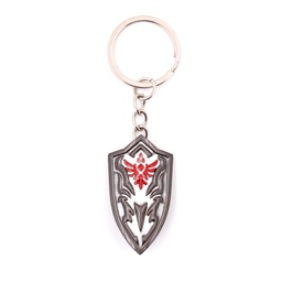 [BH-1213] LLAVERO ESCUDO 1213 ZLD 4 CM PLATA/BLANCO