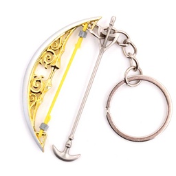 [BH-1215] LLAVERO ARCO 1215 ZLD 6 CM PLATA/AMARILLO