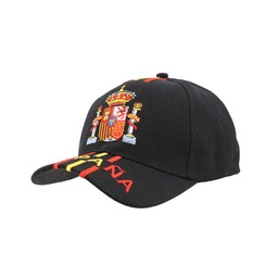 [45510-BK] GORRA BORDADA CONSTITUCION 3 TIRAS FRONTALES ESPAÑA NEGRA
