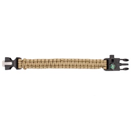 PULSERA PARACORD IMMORTAL CON PEDERNAL Y BRUJULA COYOTE