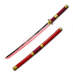 [BH-3132] KATANA BH MADERA LED HUMO 3132 OPC 103CM ROJA