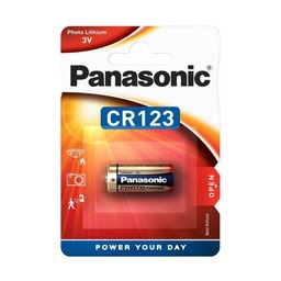 [CR123] PILA PANASONIC LINTERNA TACTICA LITIO CR123 1PCS ROJA