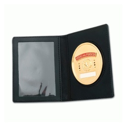 [75915] CARTERA PIEL PORTAPLACA REDONDA NEGRA